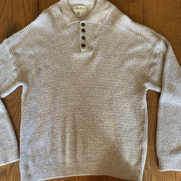 EDDIE BAUER PULLOVER 4 BUTTON SWEATER - Picture 1 of 1